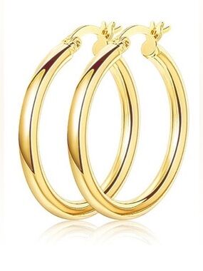 #115 Gold Plated Classic Hoop Earrings